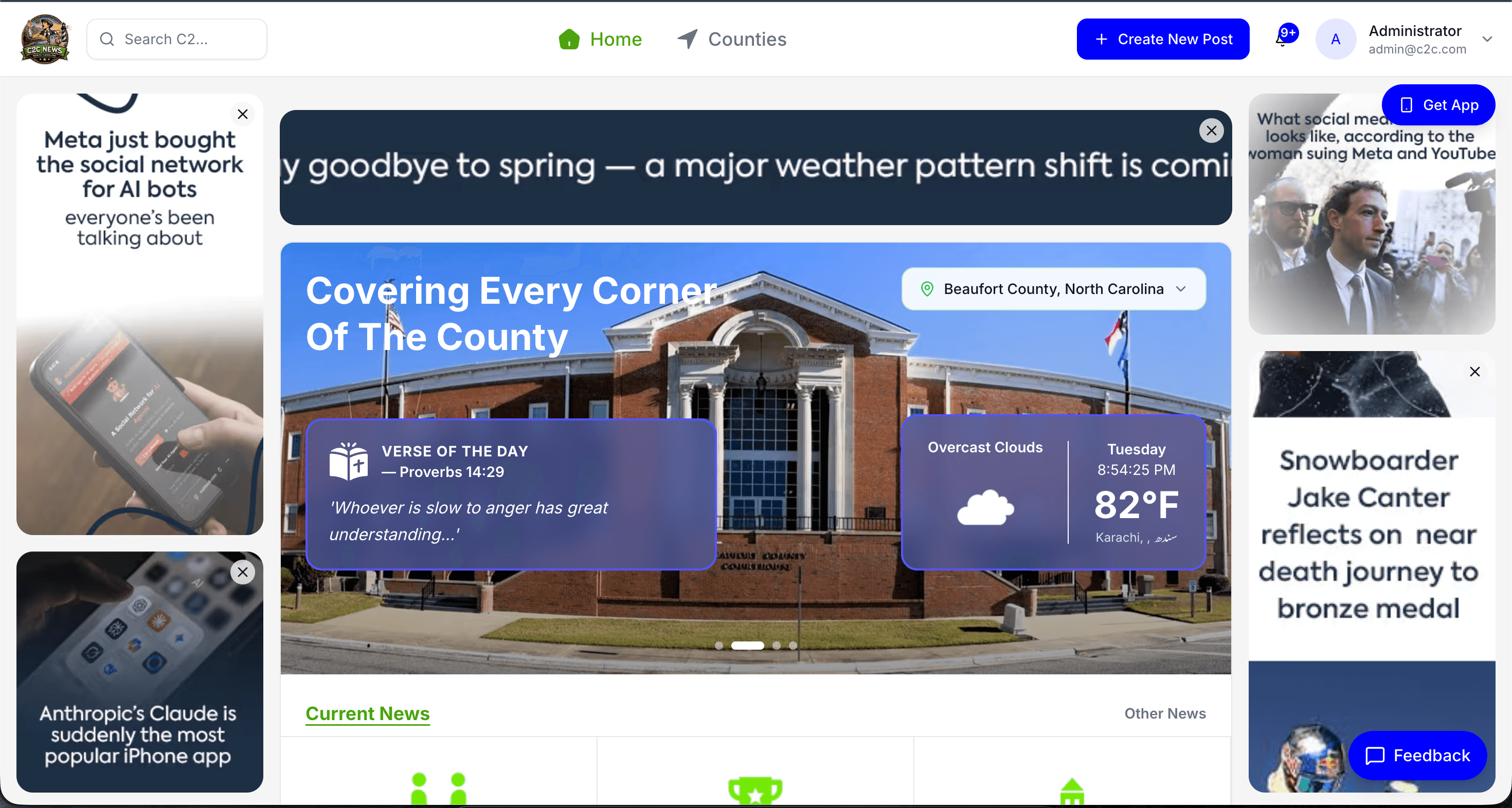 C2C News Web App screenshot 1