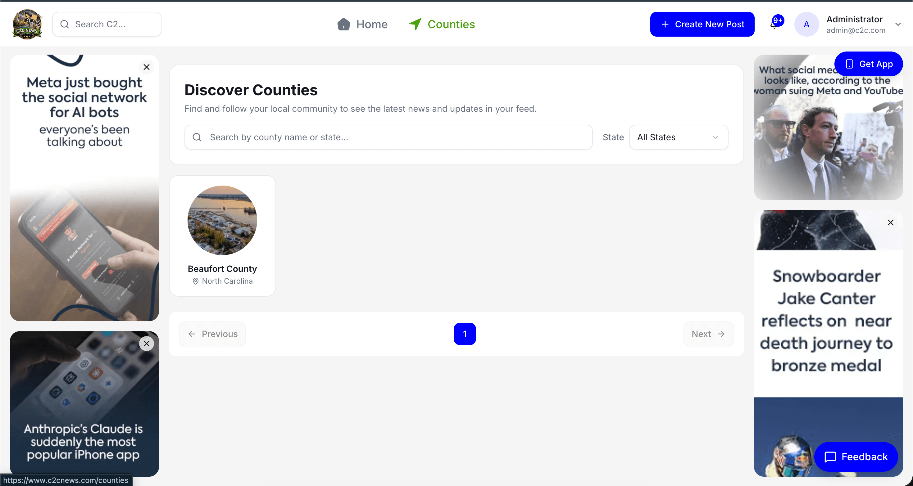 C2C News Web App screenshot 3